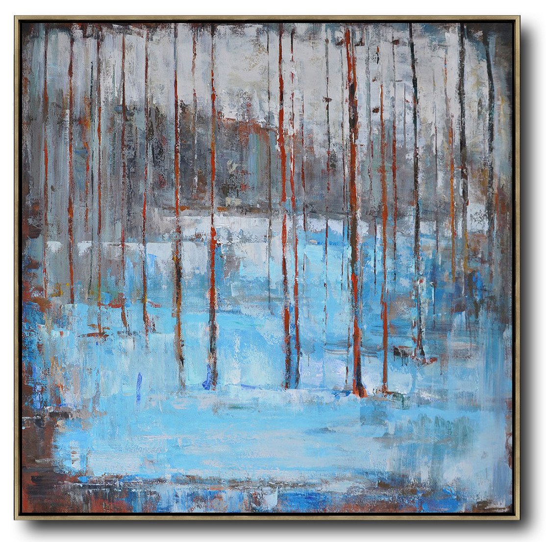 Hand-painted oversized Abstract Landscape Oil Painting by Jackson fine art sculpture